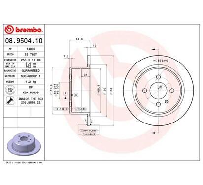 08.9504.10
BREMBO
Tarcza hamulcowa
