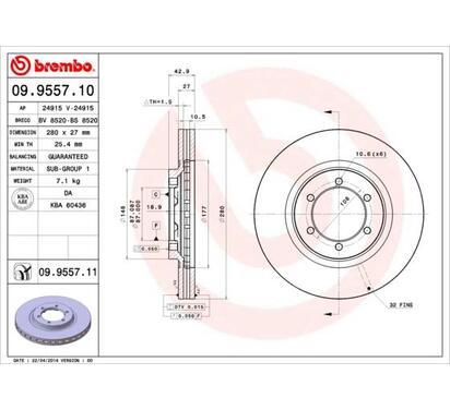 09.9557.11
BREMBO
Tarcza hamulcowa
