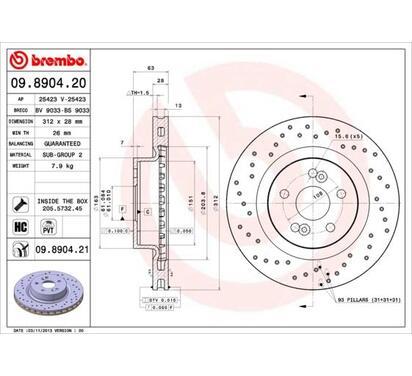 09.8904.21
BREMBO
Tarcza hamulcowa
