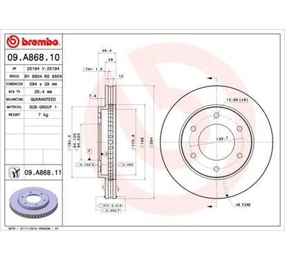 09.A868.11
BREMBO
Tarcza hamulcowa
