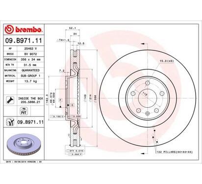 09.B971.11
BREMBO
Tarcza hamulcowa
