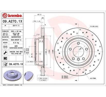 09.A270.1X
BREMBO
Tarcza hamulcowa
