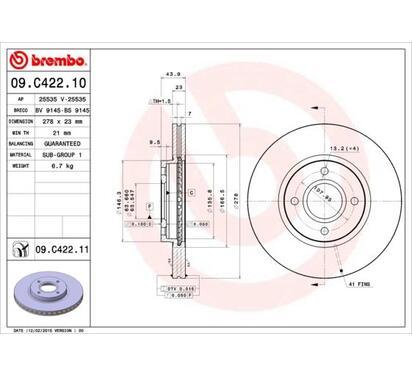 09.C422.11
BREMBO
Tarcza hamulcowa
