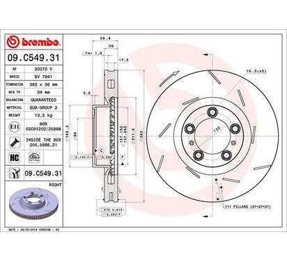 09.C549.31
BREMBO
Tarcza hamulcowa
