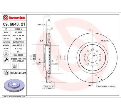 09.6843.21
BREMBO
Tarcza hamulcowa
