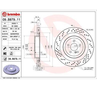 09.B879.11
BREMBO
Tarcza hamulcowa
