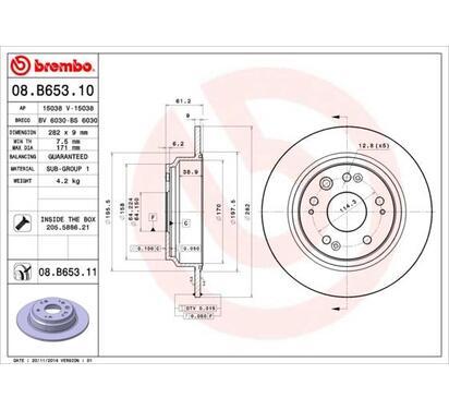 08.B653.11
BREMBO
Tarcza hamulcowa
