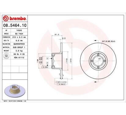 08.5464.10
BREMBO
Tarcza hamulcowa
