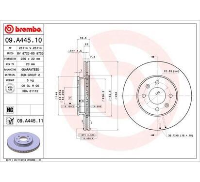 09.A445.11
BREMBO
Tarcza hamulcowa
