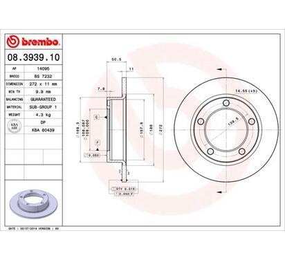 08.3939.10
BREMBO
Tarcza hamulcowa
