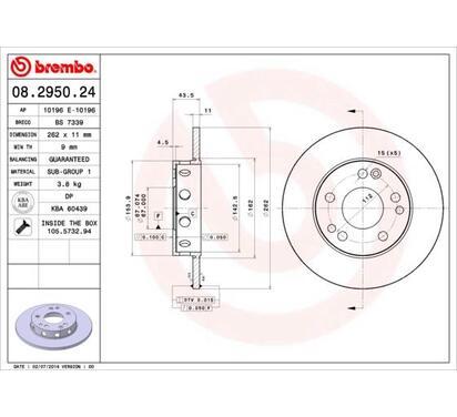 08.2950.24
BREMBO
Tarcza hamulcowa
