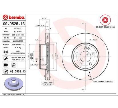 09.D525.13
BREMBO
Tarcza hamulcowa
