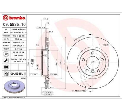 09.5935.11
BREMBO
Tarcza hamulcowa
