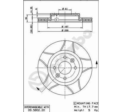 09.5802.76
BREMBO
Tarcza hamulcowa
