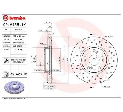 09.A455.1X
BREMBO
Tarcza hamulcowa
