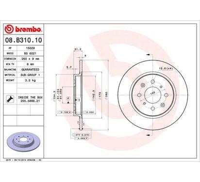 08.B310.10
BREMBO
Tarcza hamulcowa
