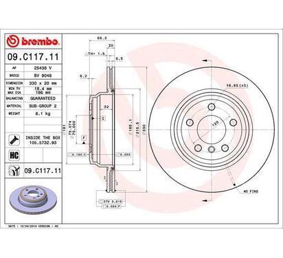 09.C117.11
BREMBO
Tarcza hamulcowa
