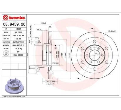 08.9459.20
BREMBO
Tarcza hamulcowa
