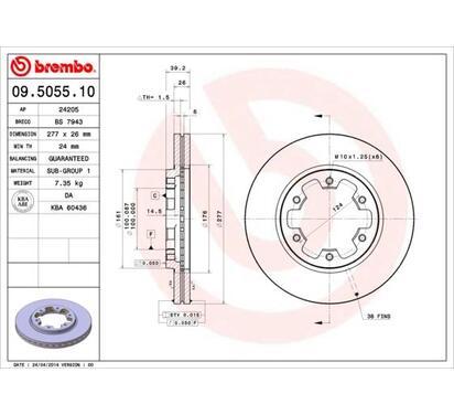 09.5055.10
BREMBO
Tarcza hamulcowa
