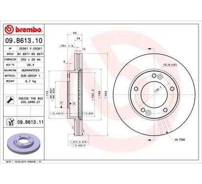 09.B613.11
BREMBO
Tarcza hamulcowa
