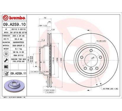 09.A259.11
BREMBO
Tarcza hamulcowa
