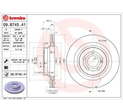 09.B745.41
BREMBO
Tarcza hamulcowa
