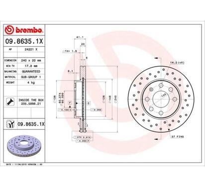 09.8635.1X
BREMBO
Tarcza hamulcowa
