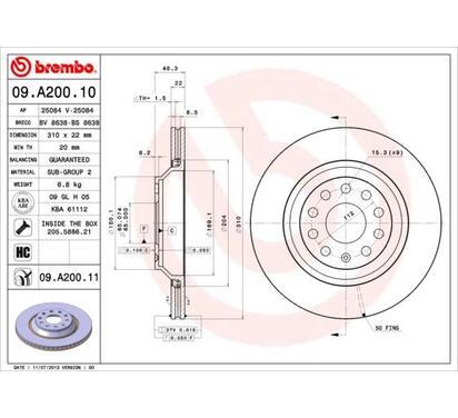 09.A200.11
BREMBO
Tarcza hamulcowa
