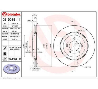 09.D085.11
BREMBO
Tarcza hamulcowa
