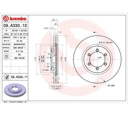 09.A330.11
BREMBO
Tarcza hamulcowa
