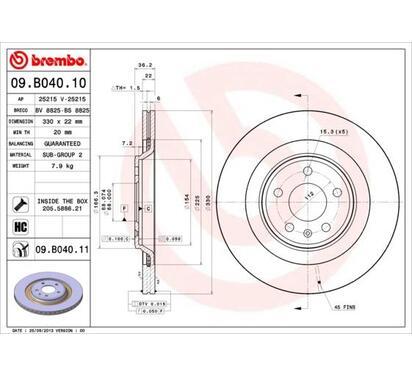 09.B040.11
BREMBO
Tarcza hamulcowa
