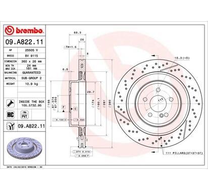 09.A822.11
BREMBO
Tarcza hamulcowa
