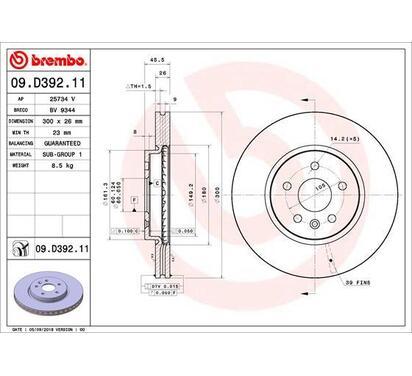 09.D392.11
BREMBO
Tarcza hamulcowa
