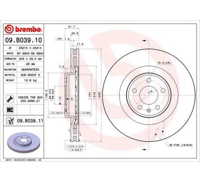 09.B039.11
BREMBO
Tarcza hamulcowa
