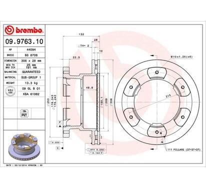 09.9763.10
BREMBO
Tarcza hamulcowa
