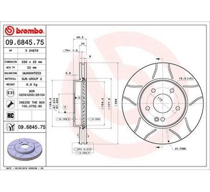 09.6845.75
BREMBO
Tarcza hamulcowa
