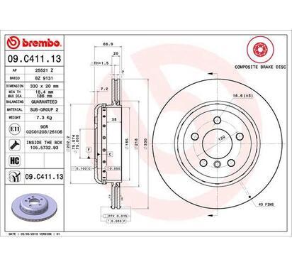 09.C411.13
BREMBO
Tarcza hamulcowa
