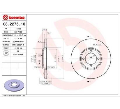 08.2275.10
BREMBO
Tarcza hamulcowa
