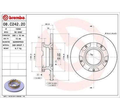 08.C242.20
BREMBO
Tarcza hamulcowa
