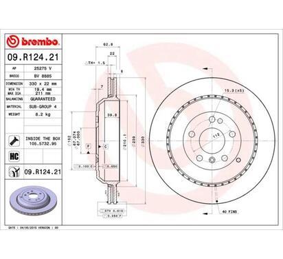 09.R124.21
BREMBO
Tarcza hamulcowa
