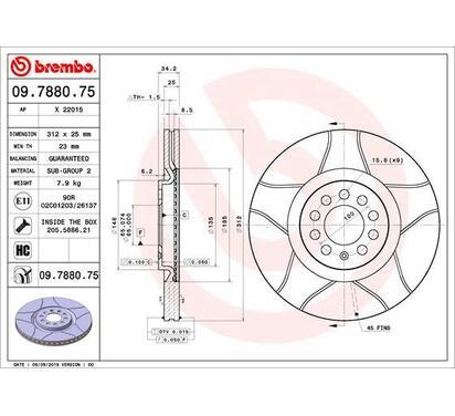 09.7880.75
BREMBO
Tarcza hamulcowa
