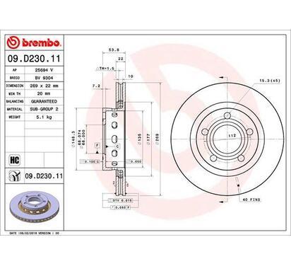 09.D230.11
BREMBO
Tarcza hamulcowa
