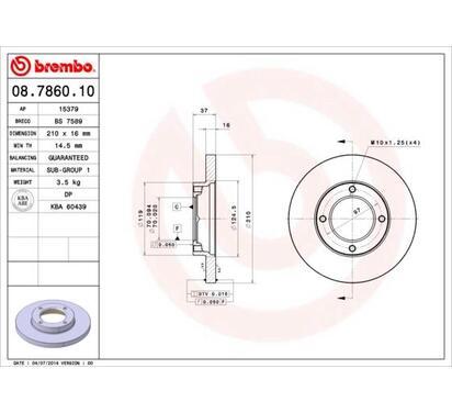 08.7860.10
BREMBO
Tarcza hamulcowa
