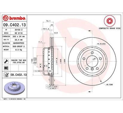 09.C402.13
BREMBO
Tarcza hamulcowa
