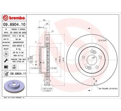 09.8904.11
BREMBO
Tarcza hamulcowa
