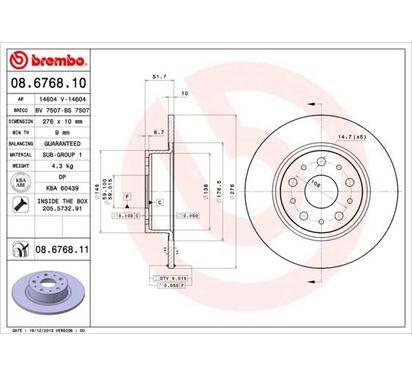 08.6768.11
BREMBO
Tarcza hamulcowa
