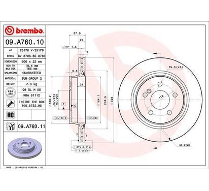 09.A760.11
BREMBO
Tarcza hamulcowa
