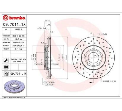 09.7011.1X
BREMBO
Tarcza hamulcowa
