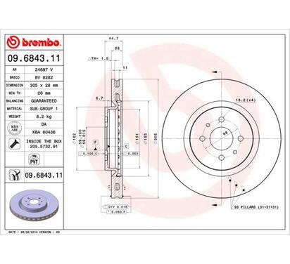 09.6843.11
BREMBO
Tarcza hamulcowa
