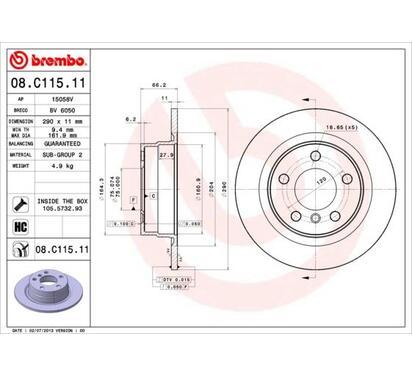 08.C115.11
BREMBO
Tarcza hamulcowa
